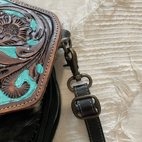 NWT Myra Bag - Turquoise/Aqua Cowhide Genuine Leather - Picture 7 of 9